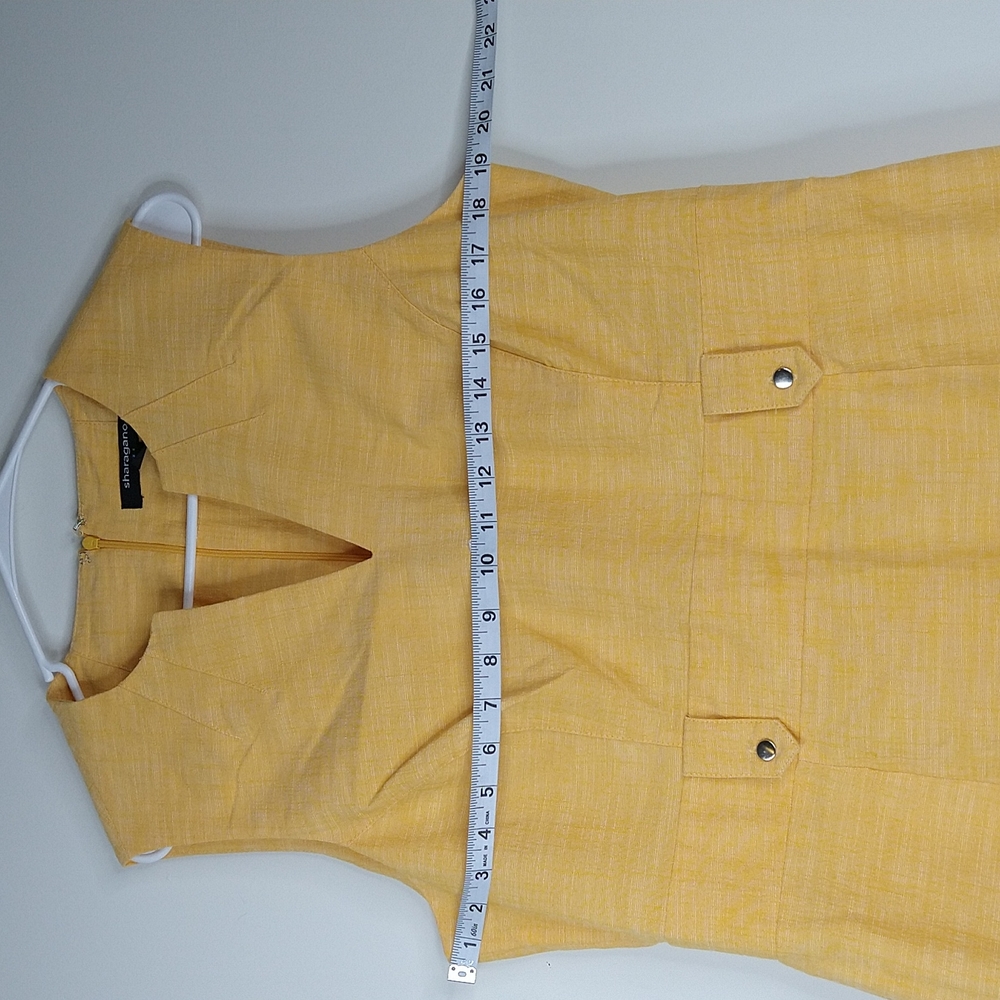 Women's Yellow Sheath Dress Size:14 - Picture 2 of 8